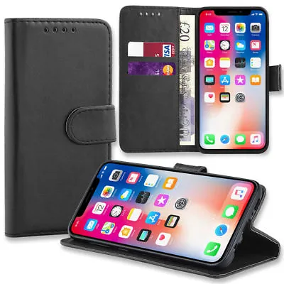 £4.99 • Buy Case For IPhone 12 11 8 7 6 5 Plus MAX XR SE 2 Luxury Leather Flip Wallet Cover