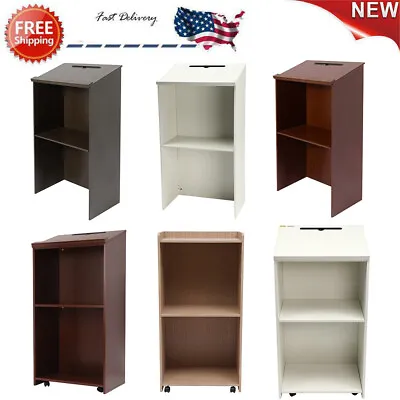 Podium Lectern Hosting Reception Desk Presentation Stand School Mobile Lecterns • $85.08