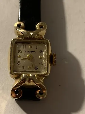 $150 • Buy Vintage Art Deco 14k Gold BULOVA Diamond Ladies Watch