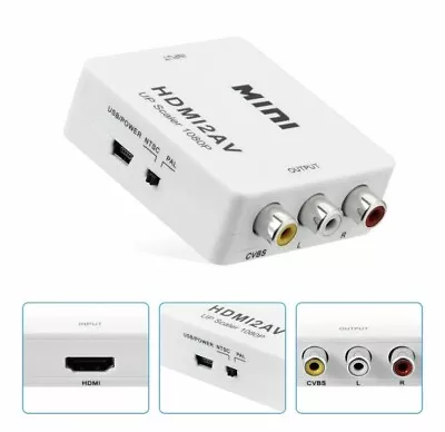 HDMI2AV Mini Converter HDMI To AV Adapter HDMI To RCA 1080P HD Video Audio • $10.99