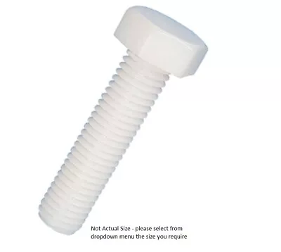 Nylon Bolts Hexagon Head M6 M8 Nylon Fully Threaded Plastic Screws Plastic Bolts • £6.18