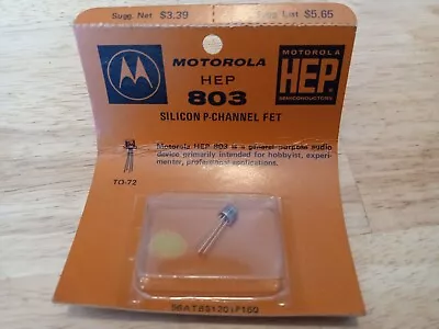 New In Package Motorola HEP 803 Silicon P-channel FET Field Effect Transistor • $10