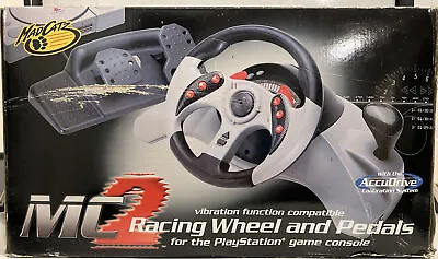 Mad Cat 2 MC2 Racing Wheel & Pedals For PlayStation PS1 Box  • $40