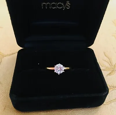 £982.74 • Buy Natural Diamond Solitaire Engagement RING 1/2 Carat Size 6 14K Gold New Vintage