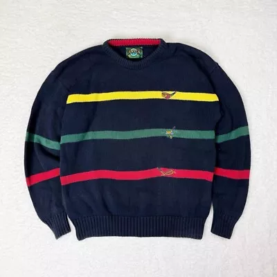 Vintage 90s Jantzen Retro Striped Chunky Golf Sweater  • Medium  • $19.99