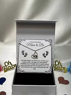 Mom To  Be Gift To Mom From Tummy New Mom Necklace Expecting Mom Gift • $29.95