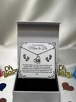 Mom To  Be Necklace To Mom From Tummy New Mom Necklace Expecting Mom Gift • $29.95