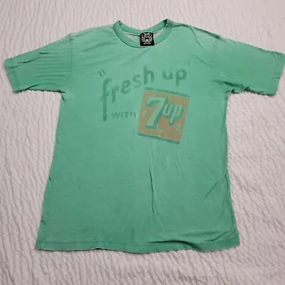7UP Freshen Up Green Distressd Look T-Shirt Mens Size Medium Junk Food • $24.99