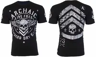 ARCHAIC By AFFLICTION Strong Crest Black White Regular Fit Men T-shirt S-3XL NWT • $24.95