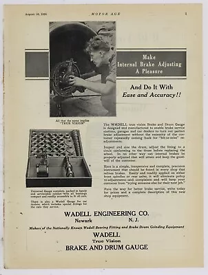 1928 Wadell Engineering Co. Ad: True Vision Brake & Drum Gauge - Newark NJ • $17.76