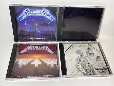 Metallica 4 CDs Ride The Lightning EARLY DISCTRONICS + Master Of Puppets Black & • $35