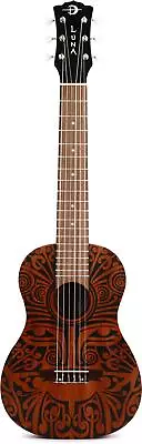 Luna Tribal Mahogany 6-String Baritone Ukulele - Satin Natural • $119