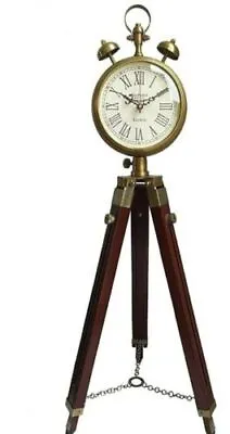 Nautical Wooden Clock Tripod Stand Floor Clock Home Decor • $184.71