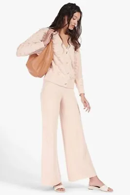 $103.28 • Buy Staud Mitch Light Pink Nude Knit Pants Size XS Flared Cotton