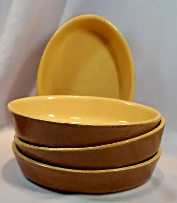 Set Of 4 La Bourguignonne Stoneware 7.5  Oval Baking Dishes Butterscotch • $95