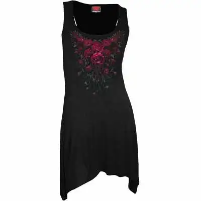 Spiral Blood Rose Goth Bottom Camisole Dress Black • Local Stock • Gothic • $48.95