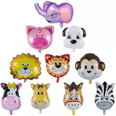 Animal Safari Air/Helium Balloons Jungle Happy Birthday Party Foil Latex Decor • £1.75