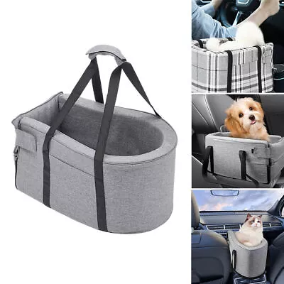 Pet Dog Car Seat Booster Cat Puppy Center Console Travel Carrier Bed Bag Basket • £17.59