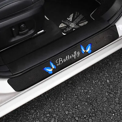 4X Blue Butterfly Logo Car Door Sill Plate Protector Cover Sticker For Dodge Ram • $11.49