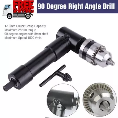 Right Angle Drill Cordless 90° Drill Attachment Adapter With 3/8  Keyed Chuck • $15.83