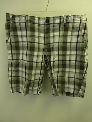 Mens JF J Ferrar Thin Flat Front Black Plaid Preppy Shorts Sz 38 Golf Bermuda • $15.59