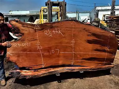 Old Growth Redwood L Live Edge Slab | Conference Table | Dining Table | 23-0131 • $3000