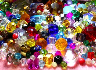 450+ Pieces Assorted Czech Swarovski Crystals Vtg/Mod Faceted Glass Beads Lot • $32.50