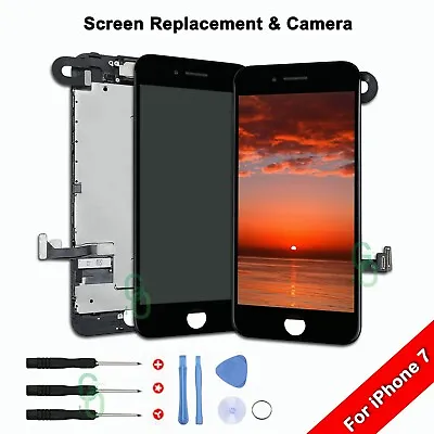 For IPhone 7 LCD Screen Replacement Touch Digitizer Display Front Camera + Tools • £16.92