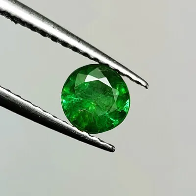 0.57 CT - Natural Zambian Emerald Dark Green Luster Gem Round Shape - 5229 • $9.99