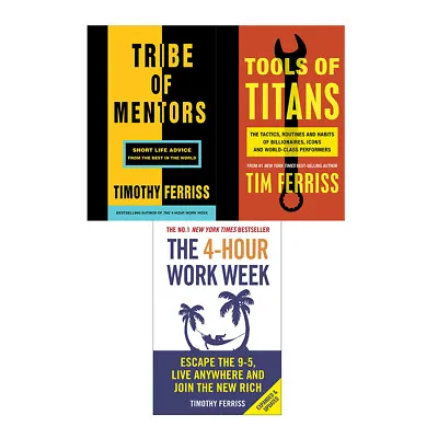 $57.59 • Buy Timothy Ferriss 3 Books Collections Set Tools Of Titans,Tribe Of Mentors,4-Hour 