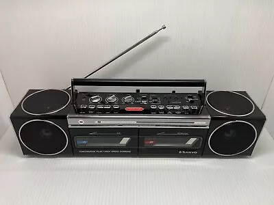 RARE Vintage SANYO M-W800 Dual Cassette Mini Boombox - Tested Read Description • $169.99
