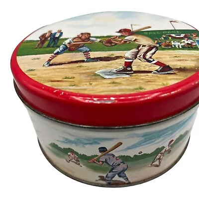 Vintage Advertising Cherrydale Farms Baseball Cashew Butter Crunch Storage Tin • $9.89