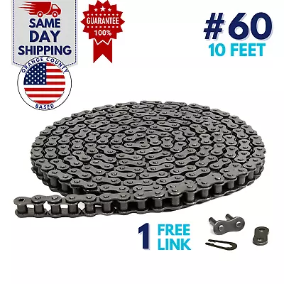 #60 Roller Chain 10 Feet With 1 Connecting Link • $30.58