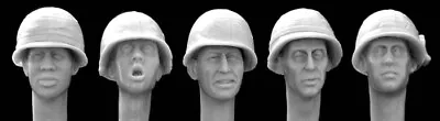 Hornet Vietnam 5 US Heads Wearing Helmets HUH02 1/35th Unpainted Kit • £9.50