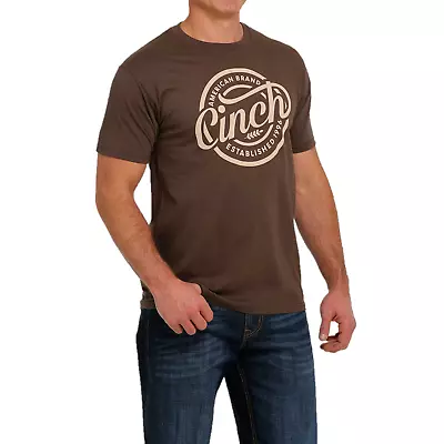 Cinch® Men's Brown Graphic Print Logo Jersey T-Shirt MTT1690523 • $18.97