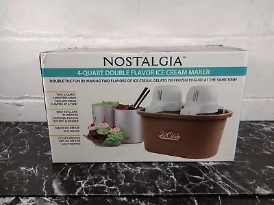 Nostalgia 4 Quart Double Flavor Electric Ice Cream Maker PICM2DBL • $43.67