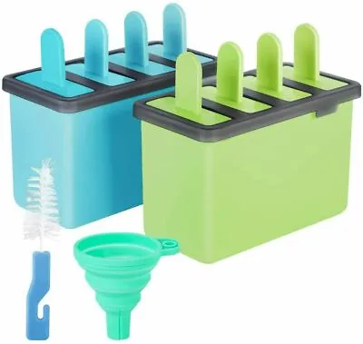 8x Ice Lolly Popsicle Mould Maker Sticks Ice Cream Frozen Yoghurt Dessert Pack • £7.99