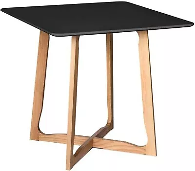 LeisureMod Cedar Square Bistro Dining Table With Natural Wood X Shaped Sled Base • $338.61