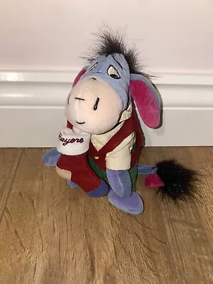 Disney Store Eeyore Country Christmas With Stocking Beanie Soft Toy Plush  • £8.95