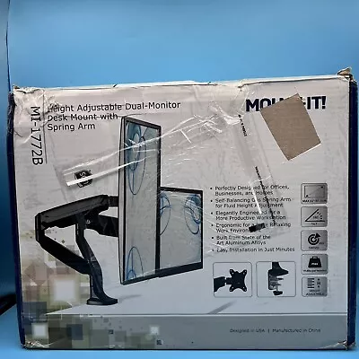 $29.98 • Buy Mount-It! Dual Monitor Desk Mount Arms MI-1772B, Black