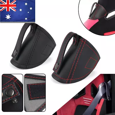 Universal PU Leather Car Bucket Seatbelt Guide Safety Seat Belt Holder Protector • $23.59