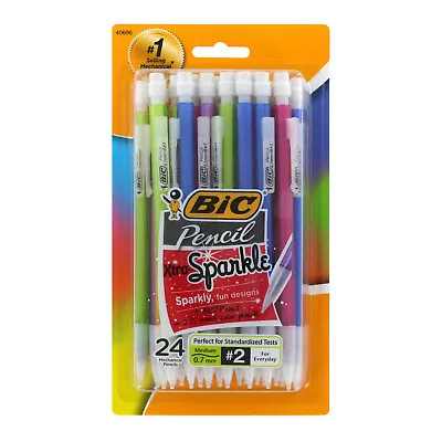 Bic Xtra Sparkle Mechanical Pencils 0.7mm HB #2 Assorted Barrels Pack Of 24 • $8.95
