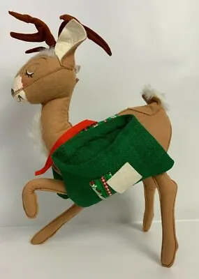 $35 • Buy 1978 Vintage Annalee Large Mobilitee Reindeer Christmas Card Holder 