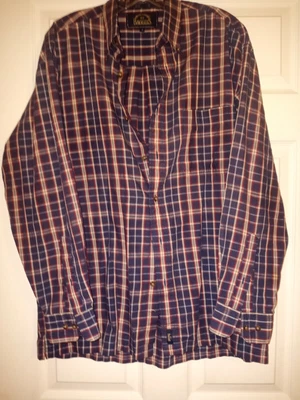 $7.30 • Buy Bd Baggies Mens Red Beige & Blue Plaid Long Sleeve Button Chatham Shirt Size M