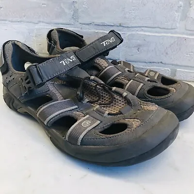 Teva Men Size 9.5 Hiking Sandals Brown Gray All-Terrain Trail Athletic Shoes • $15