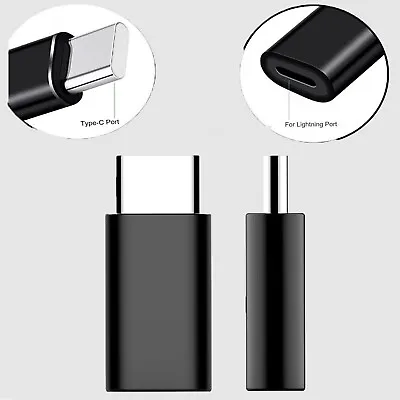 OTG Adapter Converter Charger Male To Female USB IPhone 8-Pin To Type C UK • £1.63