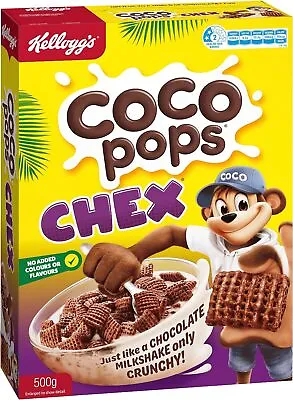 Kellogg's Coco Pops Chex Chocolatey Breakfast Cereal 500g • $14.50