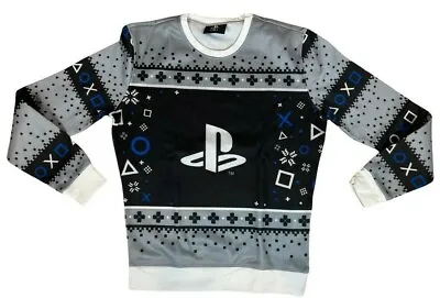 $18.88 • Buy PlayStation Christmas Ugly Holiday Sweater Mens Medium Black Gray Sony M 
