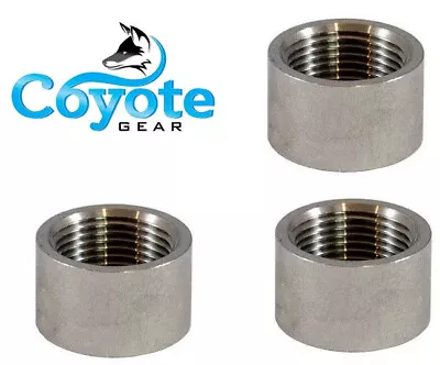 (3 Pack) 1/4  NPT Half Coupling 304 Stainless Weld Bungs 150 Fitting • $11.95