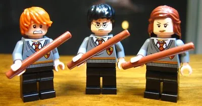 LEGO HARRY POTTER HERMIONE RON X3 UNIFORM GRYFFINDOR GENUINE MINIFIGURE SET 4842 • $25.63